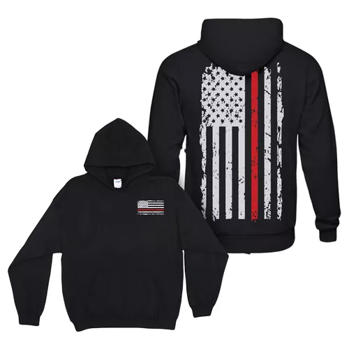 Pullover/Hooded Vintage Red Line Black - Small