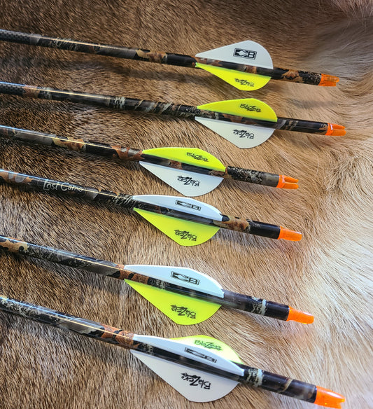 Beman ICS Hunter Pro 300 Yellow and Orange Blazer Vanes 1/2 dozen